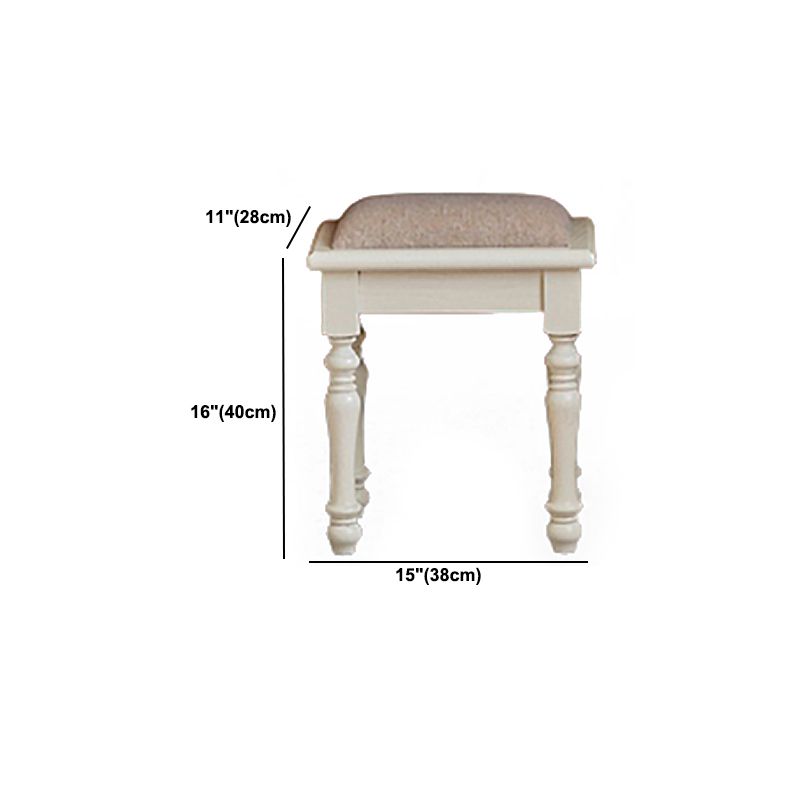 Bright White Ash Vanity Set with Mirror 17.71" Wide Vanity with 2 Drawer