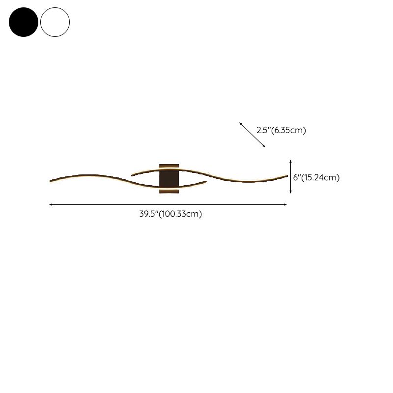 2-Light White/Black Modern Wall Mounted Sconce LED Wall Light for Bedroom