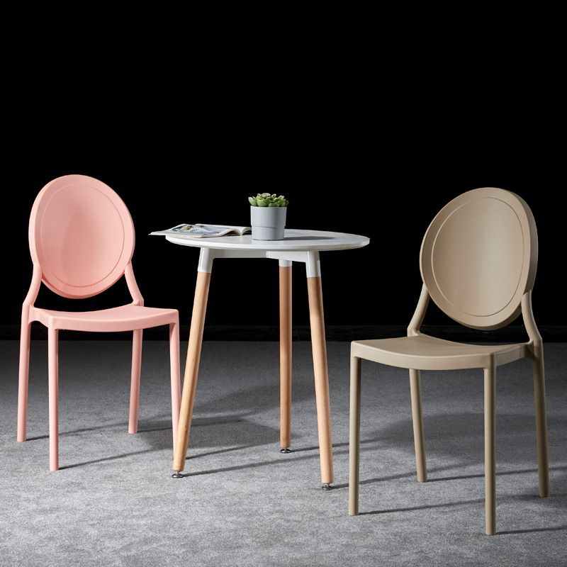 Glam Style Plastic Side Chair Matte Finish Dining Chair for Dinning Room