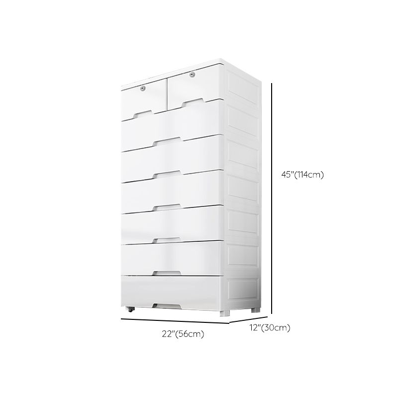 White Plastic Storage Cabinet with Legs Contemporary Wardrobe Armoire