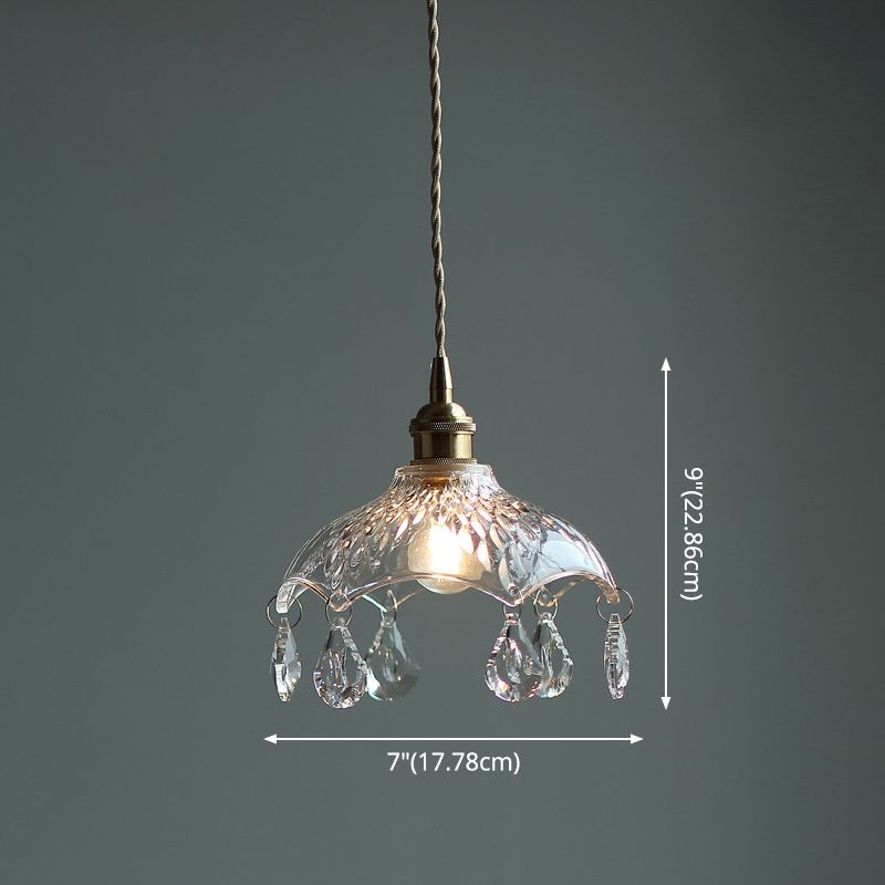 Crystal Mini ciondolo a ciondolo Light Finitura in ottone Società di vetro Mini ciondolo per caffetteria