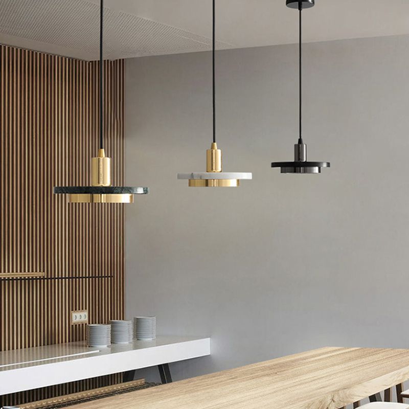 Éclairage de pendentif en marbre rond