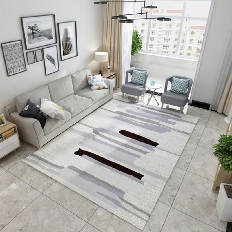 Multi Color Nordic Rug Polyster Geo Printed Area Rug Non-Slip Backing Pet Friendly Easy Care Rug for Parlor