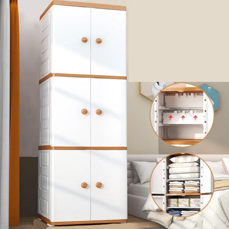 Plastic Storage Cabinet Contemporary Wardrobe Closet with Shelves
