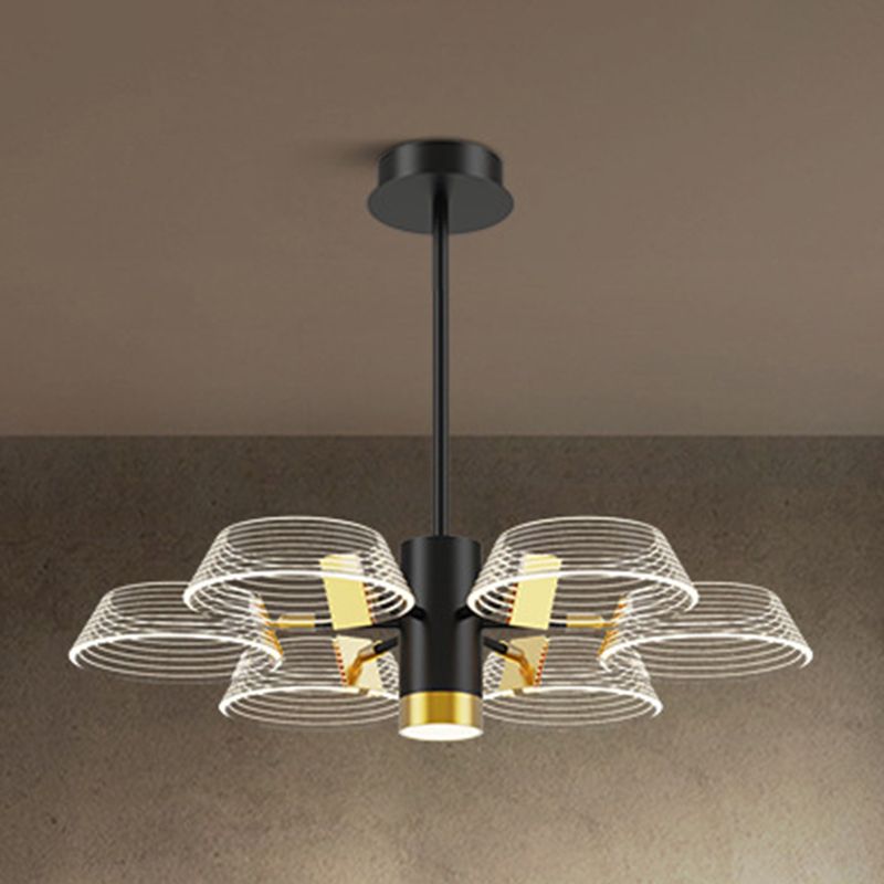 Lámpara de colgación de múltiples luces de metal de estilo moderno estilo del tambor para dormitorio