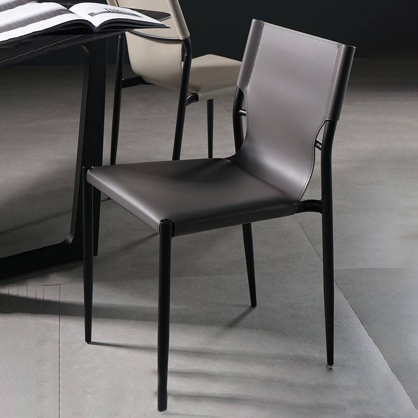 Silla de estilo moderno, sillas sin brazos con patas de metal para cocina