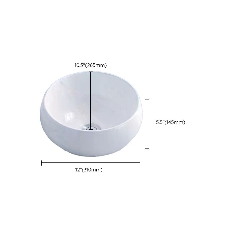 Modern Vessel Bathroom Sink Porcelain White Wash Stand for Bathroom