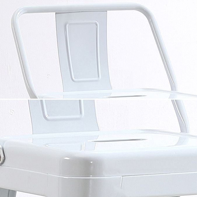 Modern Squared Counter Stools Armless Iron Indoor Bar Stool with Footrest