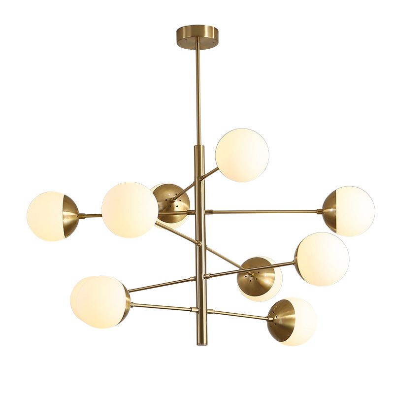 Living Room Chandelier Pendant Light Modern Chandelier Light Fixture with Starburst Glass Shade