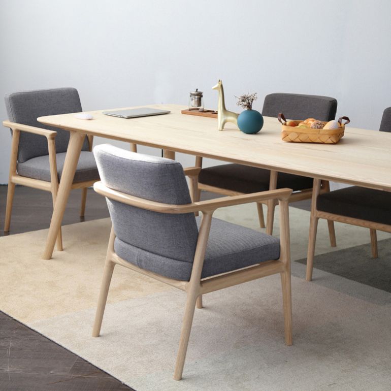 Rectangle Pine Wood Dining Table Industrial Table in Nature with 4 Legs