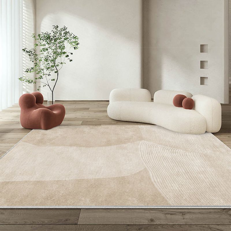 Gray Modern Rug Polyester Simple Rug Non-Slip Backing Rug for Drawing Room