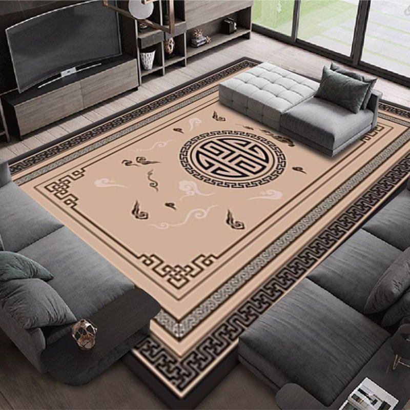 Alfombra de alfombra de alfombra oriental marrón alfombra gráfica de área gráfica de respaldo sin deslizamiento alfombra interior para salón
