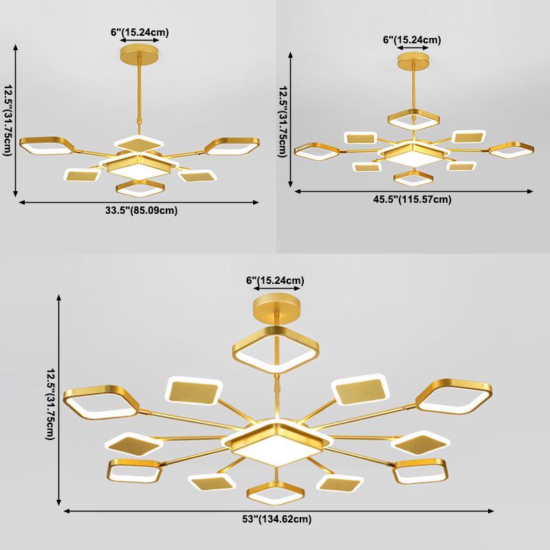 Sputnik Living Room Pendant Chandelier Metal LED Modern Hanging Chandelier