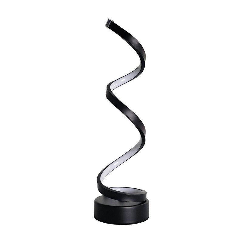 Metal Spiral Night Table Lamps Modern Style 1 Light Nightstand Lamp