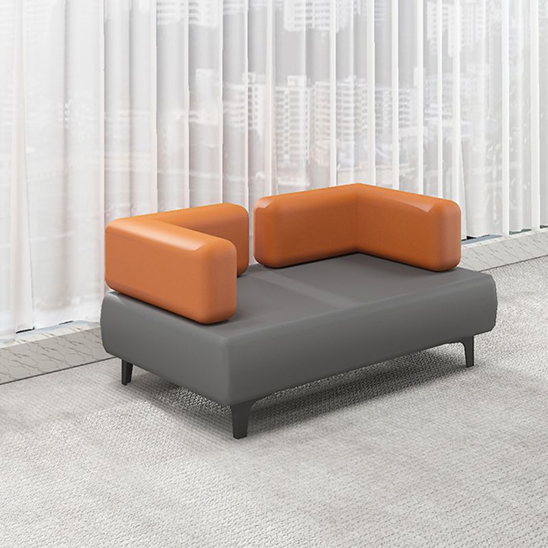 Faux Leather Sofa 30.70" D x 29.52" H Tuxedo Arm Sofa for Living Room