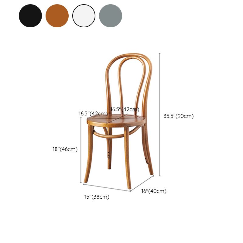 Solid Wood Side Chair Modern Windsor Indoor Dining Chair for Home