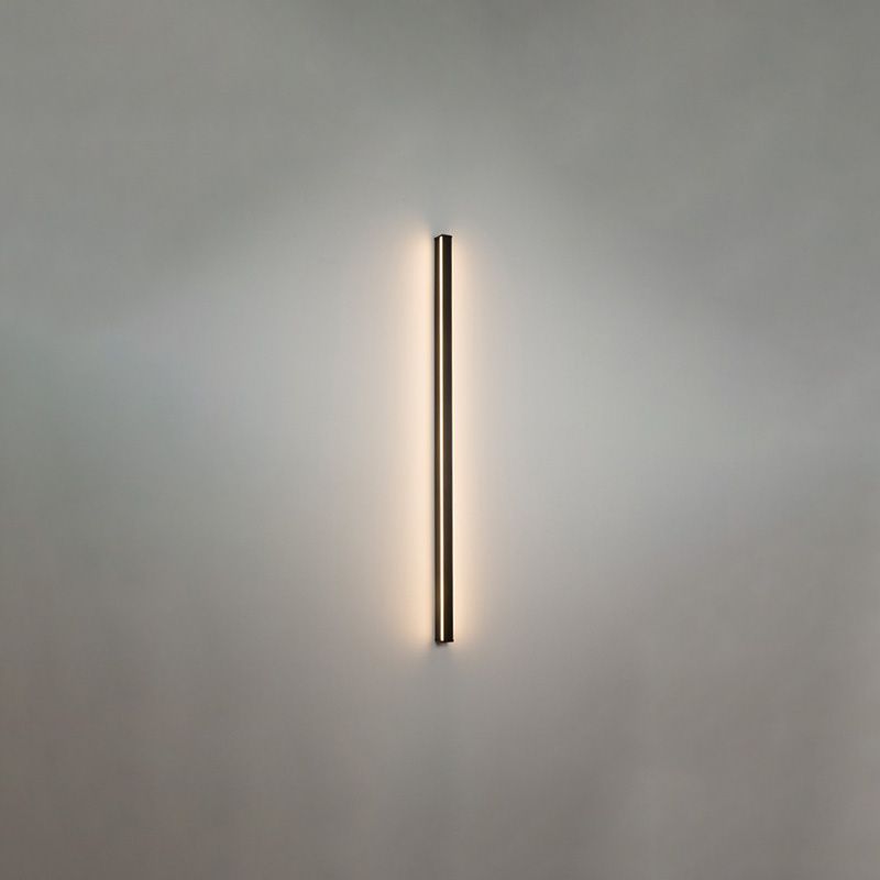 Lineare Flush Mount Wall Leuchten Einfachheit Metall Flur LED -Wandhalterung Licht in Schwarz