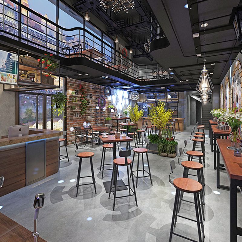 Taburete moderno sin brazos con respaldo, taburete de bar para el hogar de hierro con cojín