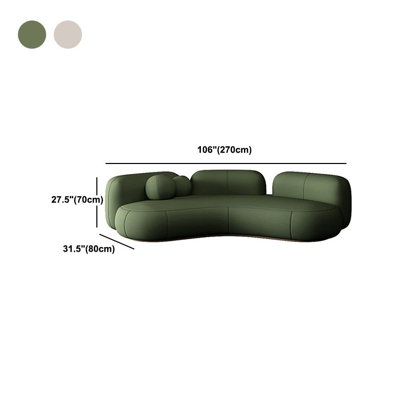 31.49" Wide Wool Curved Sofa Armless Sofa for Living Room, Apartment