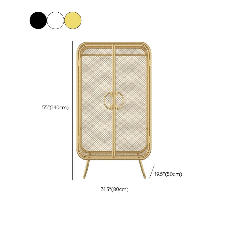 Nordic Iron Grid Wardrobe Long Hanging Storage Metal Storage Cabinet