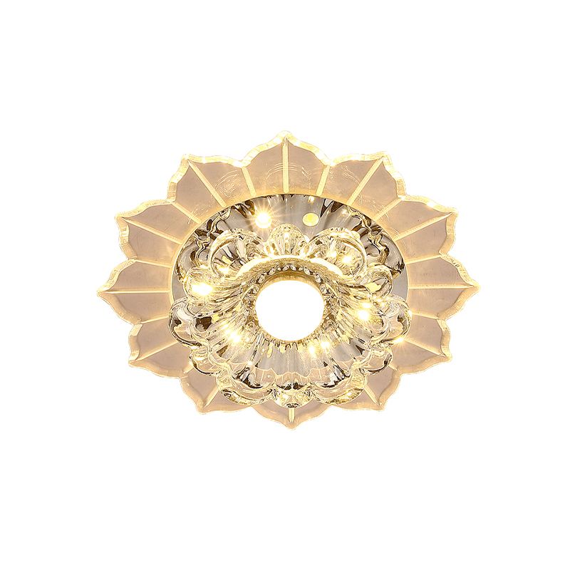 Claro techo de flor de cristal de flor de cristal Iluminismo LED de montaje de montaje en caliente/azul/rosa de luz