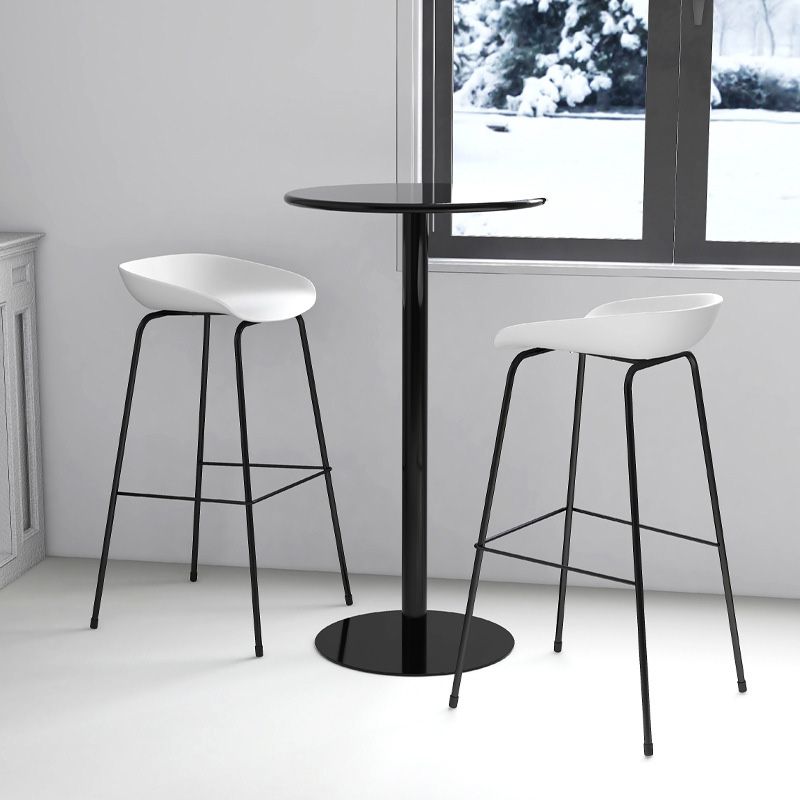 Contemporary Style Bar-stool Plastic Counter Bar Stool with Metal Legs for Kitchen