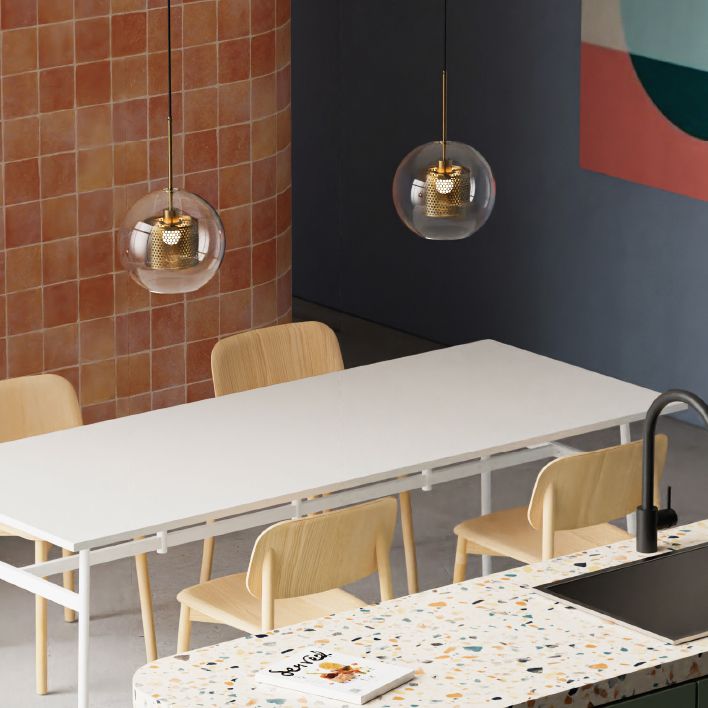 1 lampe suspendue en verre léger métal géométrique suspendu pendant léger en clair