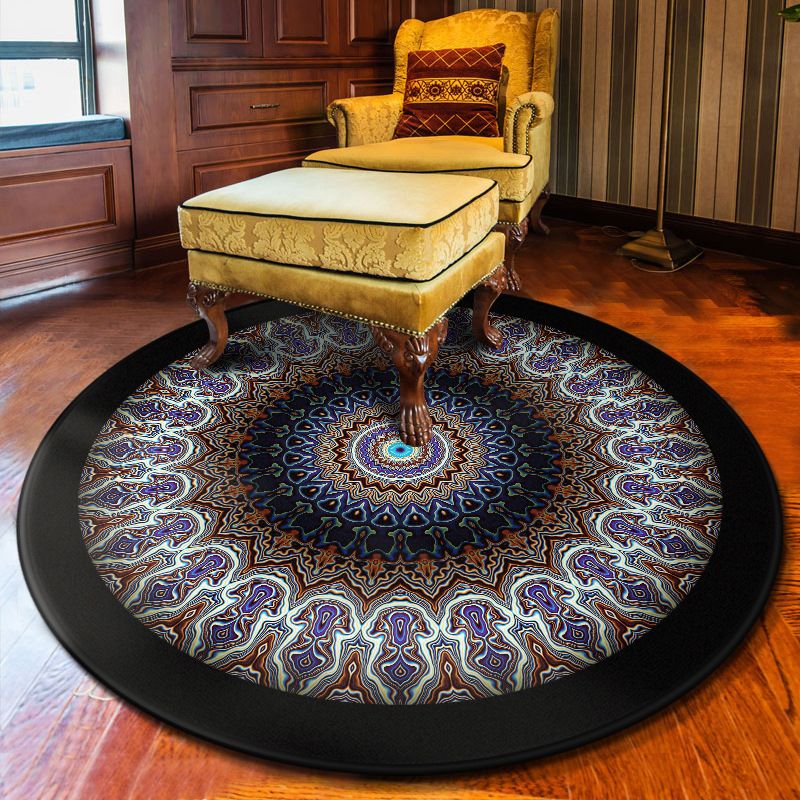 Multi Colored Flower Rug Polypropylene Moroccan Carpet Anti-Slip Backing Washable Stain Resistant Rug for Bedroom