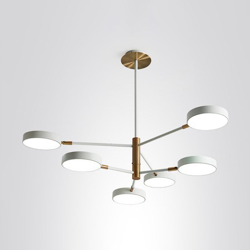 Ultra-modern Rotating Chandelier Light Fixtures Metallic Hanging Ceiling Light for Living Room