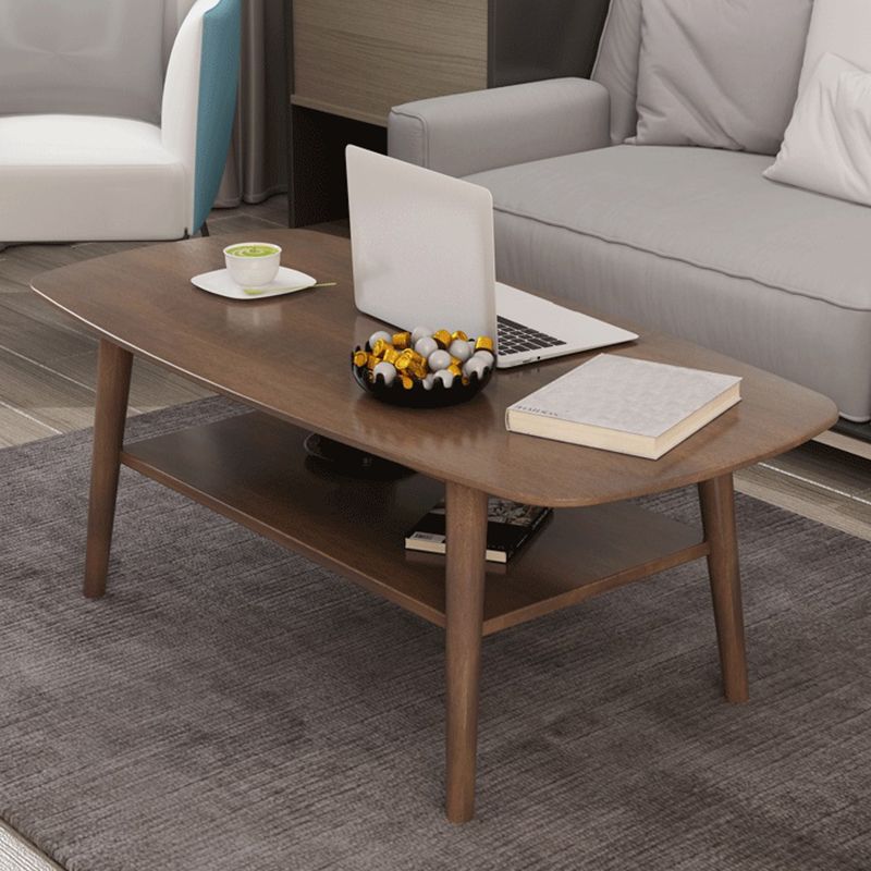Modern 4 Legs Rectangular Coffee Table with Storage Cocktail Table
