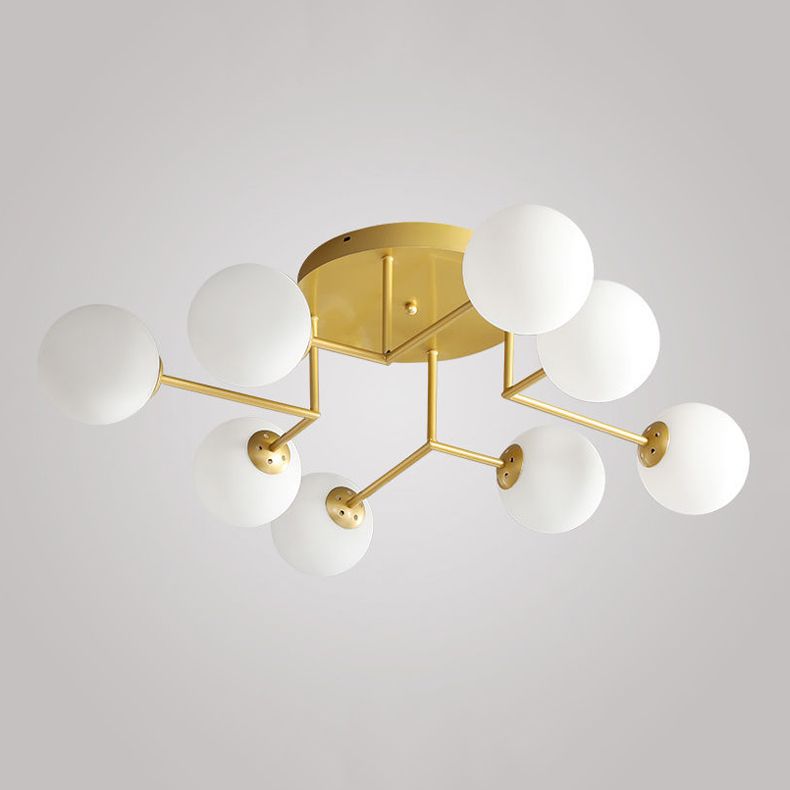 Sputnik Semi Flush Ceiling Light Modern Glass Living Room Semi Flush Mount