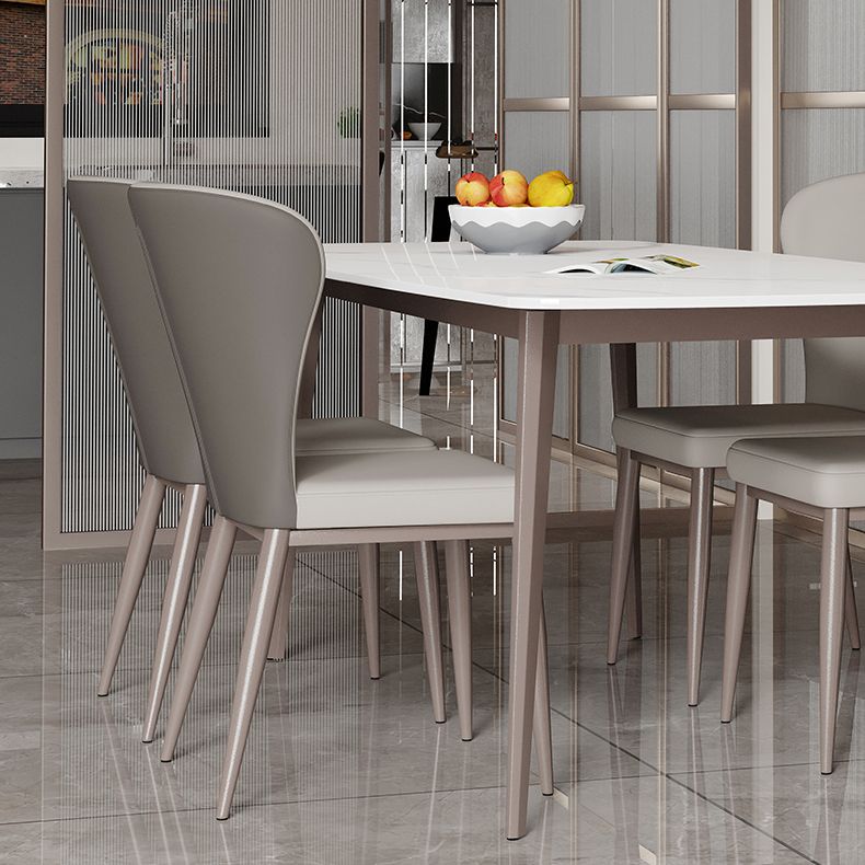 Modern Style Sintered Stone Dining Set with 4 Legs Fixed Table Dinette Set for Dining Room