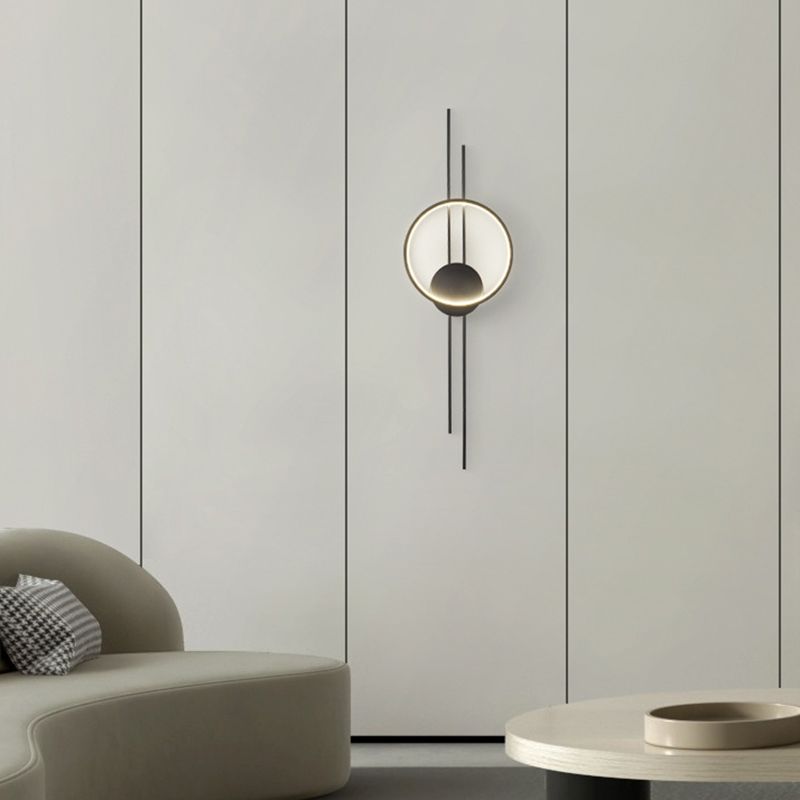 Single Contemporary Golden/Black Wall Mounted Sconce LED Linear Wall Light for Hallways