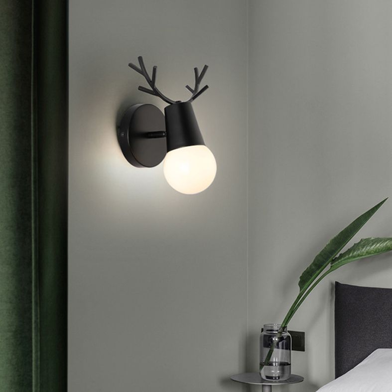 Antler Postmodern Wall Sconce One Bulb Wall Mounted Light Fixture for Sitting Room