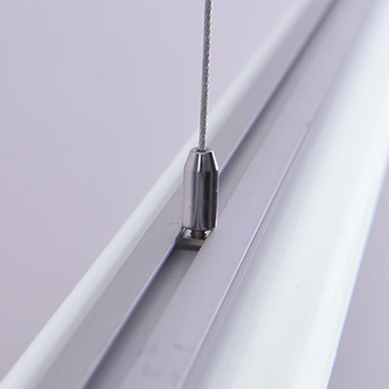 1 Light Linear Island Light Fixture Modernism Metal Island Pendant Lights in White