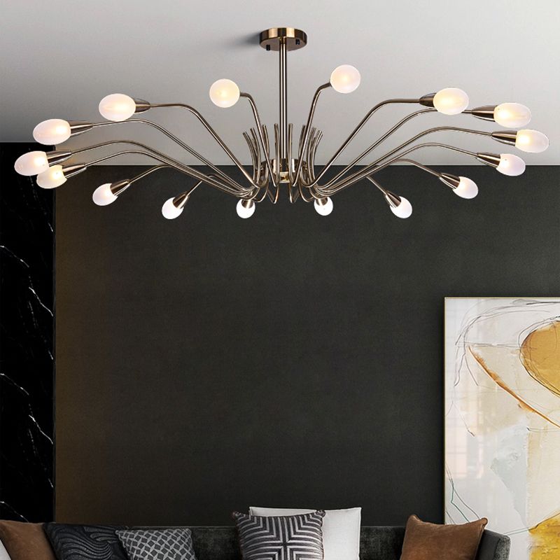 Lámpara de lámpara de lámpara de estilo posmoderno lámpara colgante de vidrio dorado para sala de estar