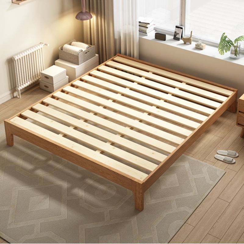 Scandinavian Solid Wood Bed Frame Low Profile Bed with Wood Legs
