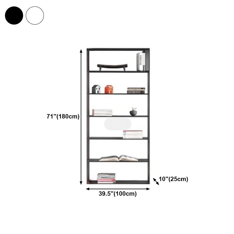 Metal Bookcase Minimalist Book Shelf with Rectangular Shelves