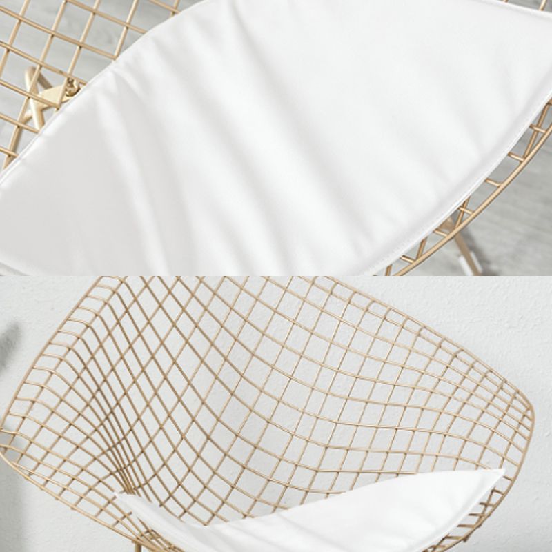 Industrial Style Arm Chair Cross Back Side Metal Chair for Dining Room