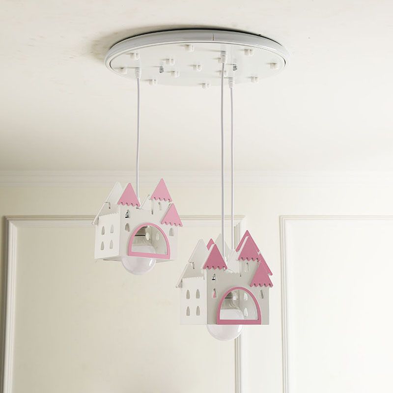 Carton d'éclairage semi-mont House Wood 3 lumières White Flush Mount Mount Lightture pour pépinière