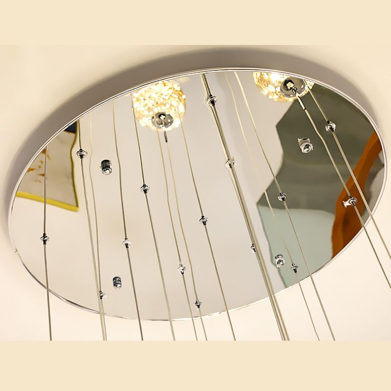 Modern Cascade Pendant Pure Glass Light Foyer Light Indoor Lighting