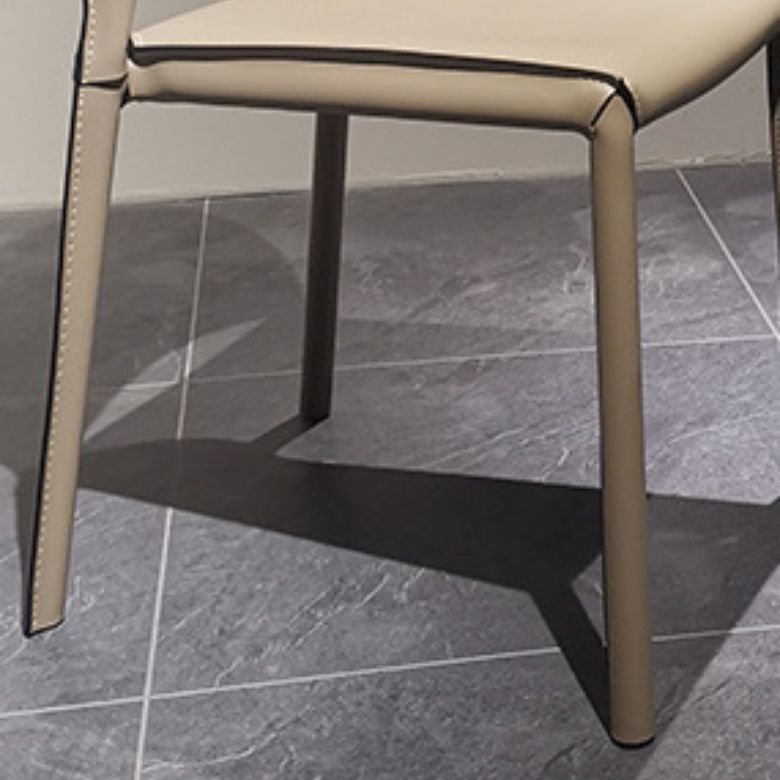 Faux Leather Dining Chairs Contemporary Chair with Metal Legs