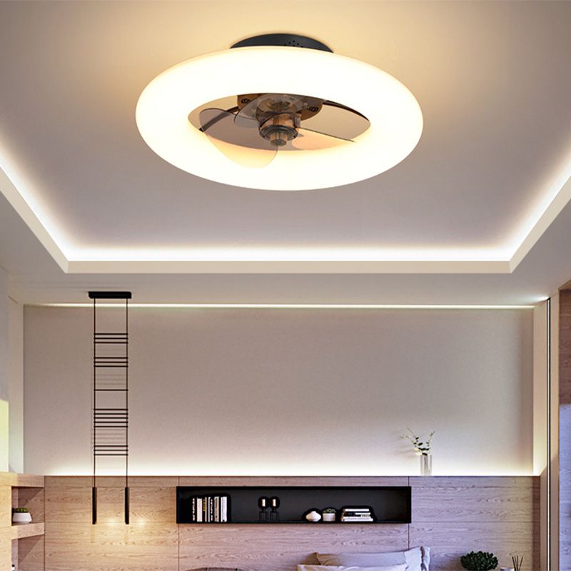 Einfacher stilvoller Donut -förmiger Lüfterlampe Acryl -Esszimmer LED SEMI BUSH Deckenleuchte
