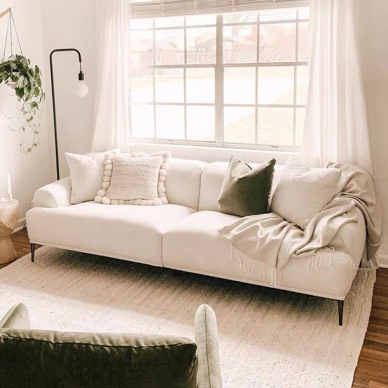 Tight Back Recessed Arm Sofa with Down Fill Cushions for Apartment and Living Room