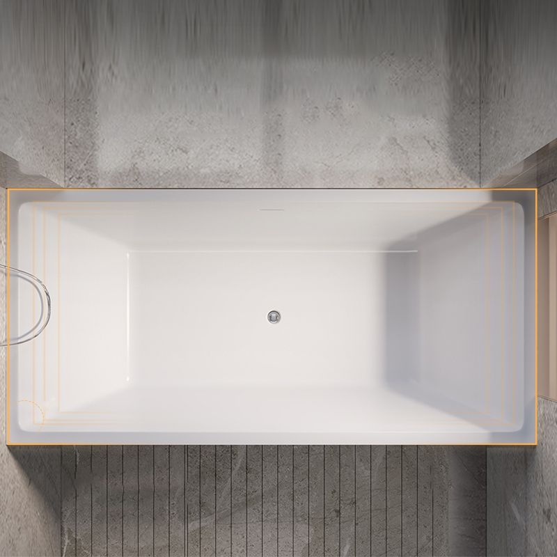 Rectangular Back to Wall Bathtub Antique Finish Soaking Modern Bath Tub