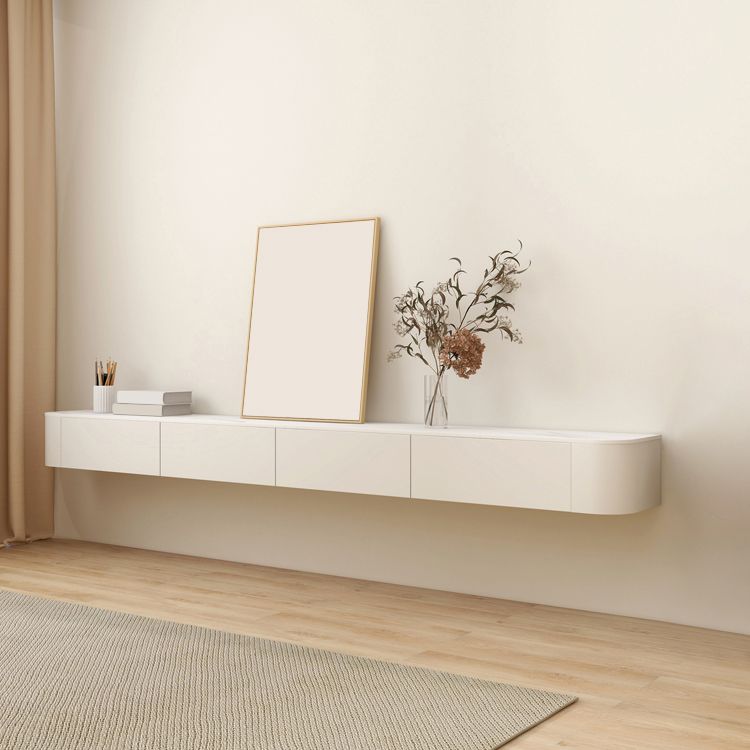 Stone Media Console Floating Media Console TV Stand with Drawers