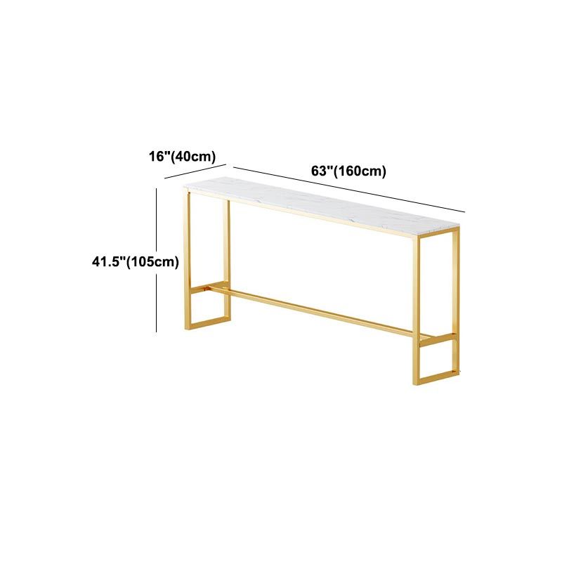 Glam Style Bar Table Gold Pedestal Pub Table for Living Room