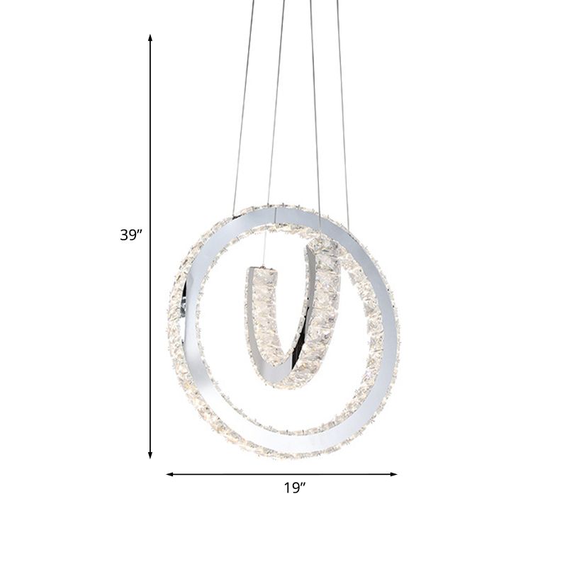 LED LED de acero inoxidable Simplicidad cortada Corte Letras de cristal Luz de lámpara