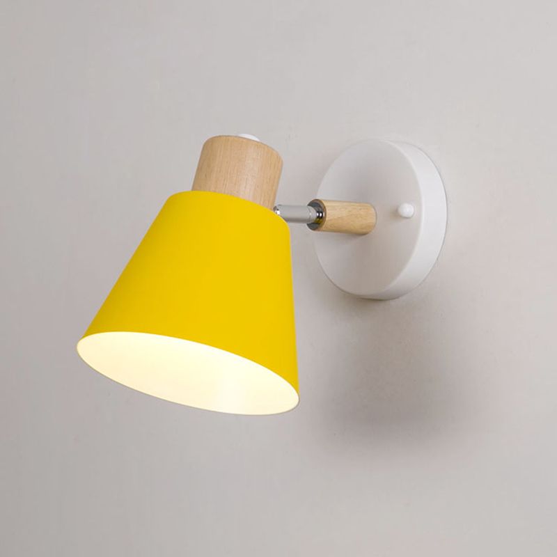 Cone-Shaped Wall Mount Lighting Nordic Style Metal Sconce Light Fixture for Bedroom