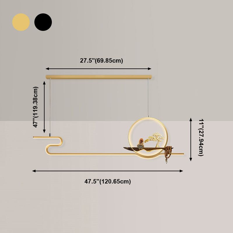 Modern Style Linear Shape Island Lights Metal Two Light Island Lighting Ideas